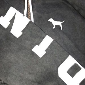 VS Pink distressed grey full zip jacket